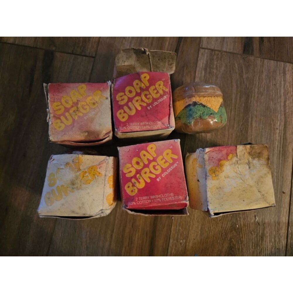 Lot of 5 Vintage 1978 Soap Burger by Colossus - Novelty Bath Collectible